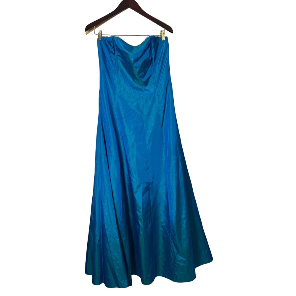 Vintage Jessica McClintock Gunne Sax Gown Dress‎ 11/12 90s Blue Strapless Prom